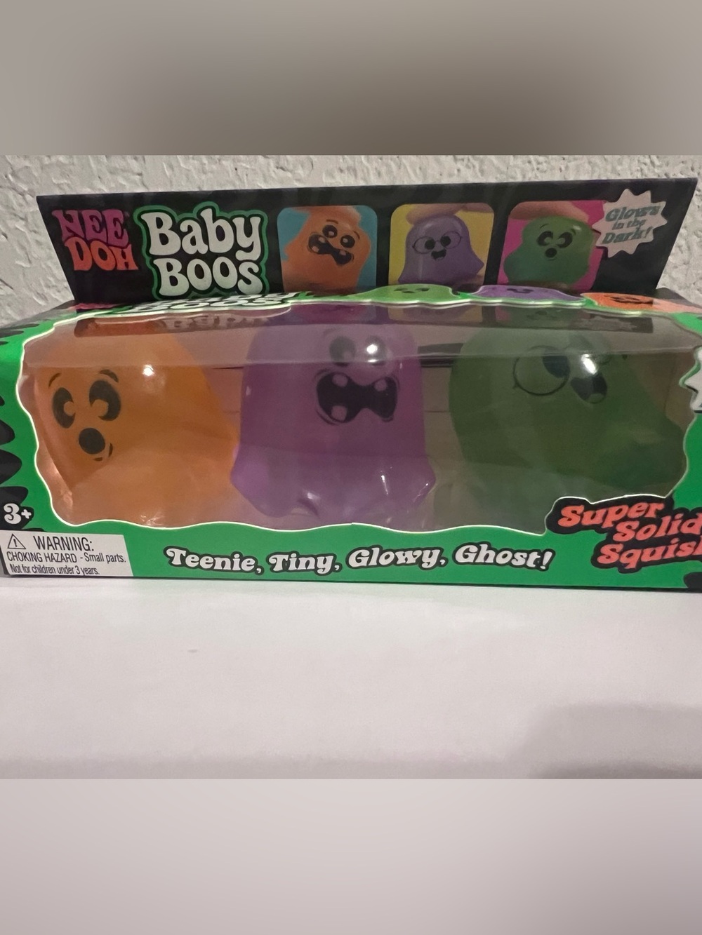 Authentic NeeDoh Baby Boos Glow Ghosts - 👻🧡Orange, 👻💜Purple, 👻💚Green